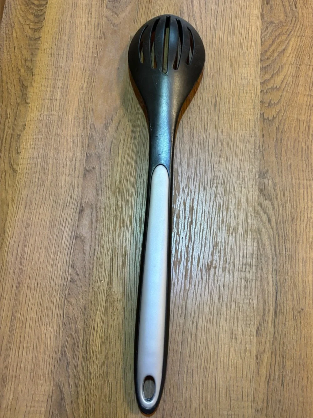 Calphalon Nylon‎ & Silicone Long Handle Black & Grey Slotted Spoon 13.5”
